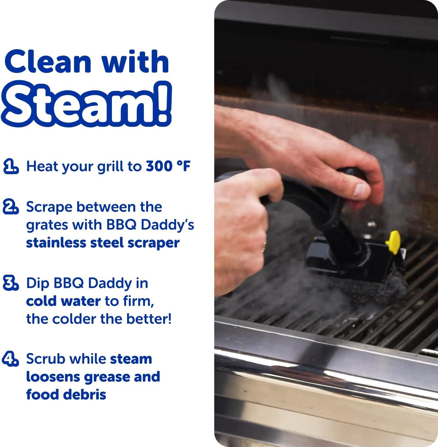 image:imageScrub Daddy BBQ Daddy Grill Brush Head Refill Bristle Free Grill Brush ArmorTec Steel Mesh Grill Cleaning Brush Attachment SteamActivated Cleaning Scrubber for Grates 1 CountBBQ Daddy Refill Scour Daddy Steel 2ct Bundle