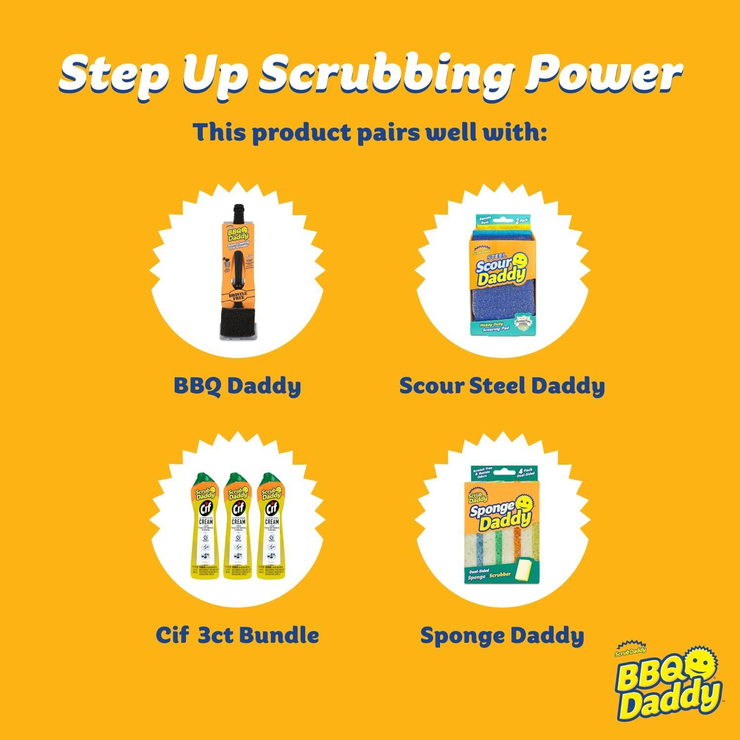 image:imageScrub Daddy BBQ Daddy Grill Brush Head Refill Bristle Free Grill Brush ArmorTec Steel Mesh Grill Cleaning Brush Attachment SteamActivated Cleaning Scrubber for Grates 1 CountBBQ Daddy Refill
