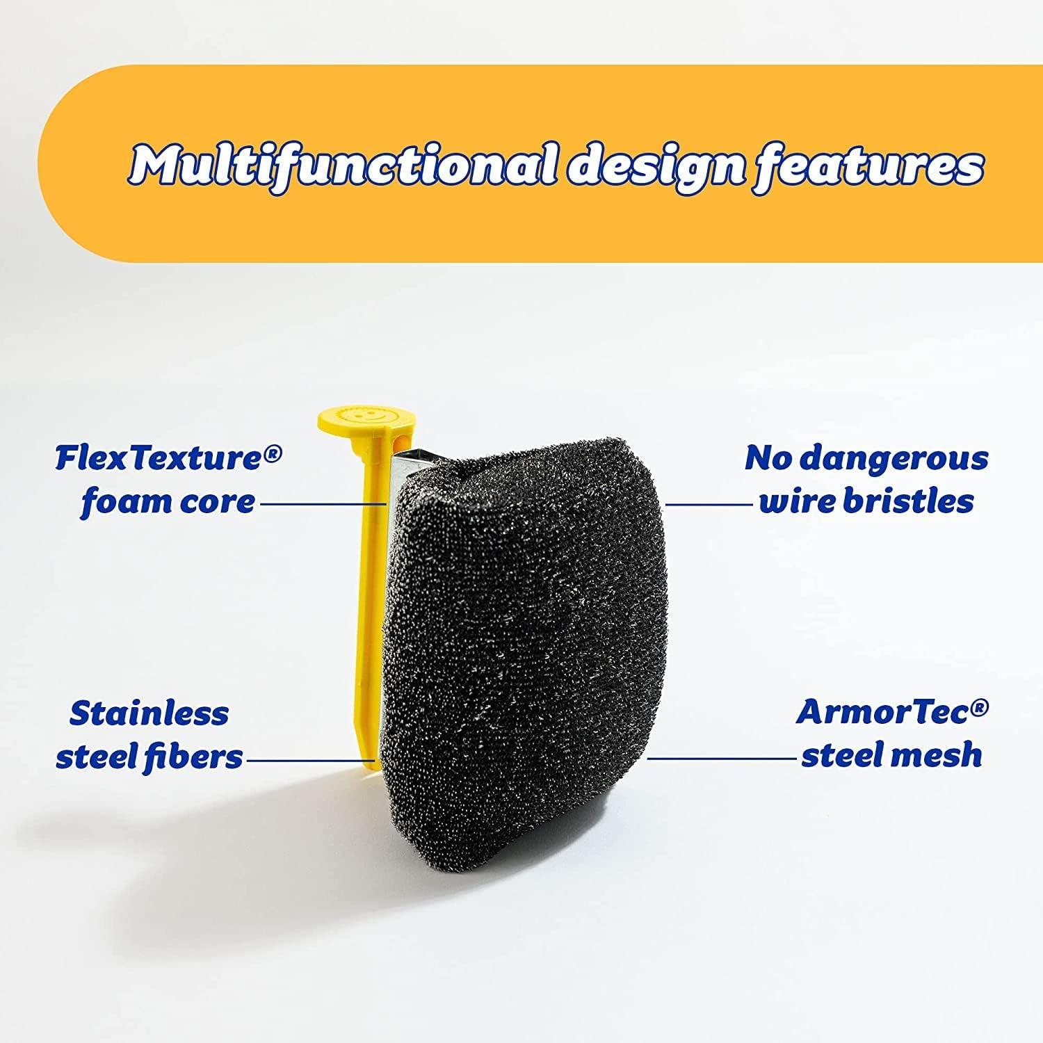 image:imageScrub Daddy BBQ Daddy Grill Brush Head Refill Bristle Free Grill Brush ArmorTec Steel Mesh Grill Cleaning Brush Attachment SteamActivated Cleaning Scrubber for Grates 1 CountBBQ Daddy Refill