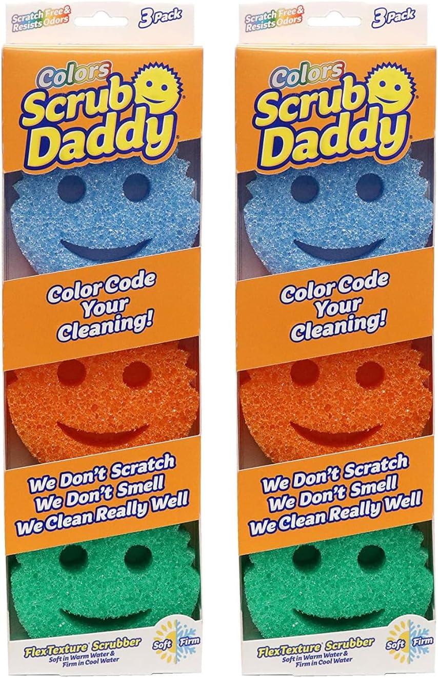 image:imageScrub Daddy Color Sponges ScratchFree Multipurpose Dish Sponges for Kitchen Bathroom amp Household Cleaning Made with BPAFree Polymer Foam 3 CountScrub Daddy Colors