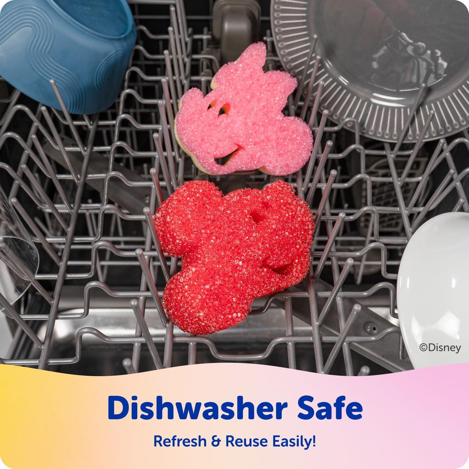 image:imageScrub Daddy Mickey amp Minnie Mouse Dish Sponges Includes 2 Scrub Daddy Kitchen Sponges amp 2 Scrub Mommy Dish Scrubbers DualSided OdorResistant amp ScratchFree Special Edition Set 4 Count