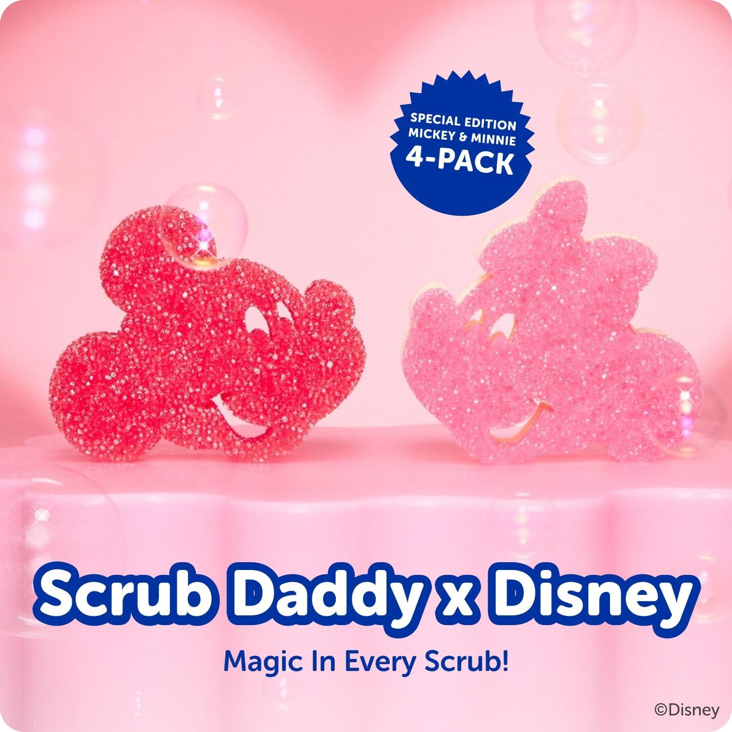 image:imageScrub Daddy Mickey amp Minnie Mouse Dish Sponges Includes 2 Scrub Daddy Kitchen Sponges amp 2 Scrub Mommy Dish Scrubbers DualSided OdorResistant amp ScratchFree Special Edition Set 4 Count