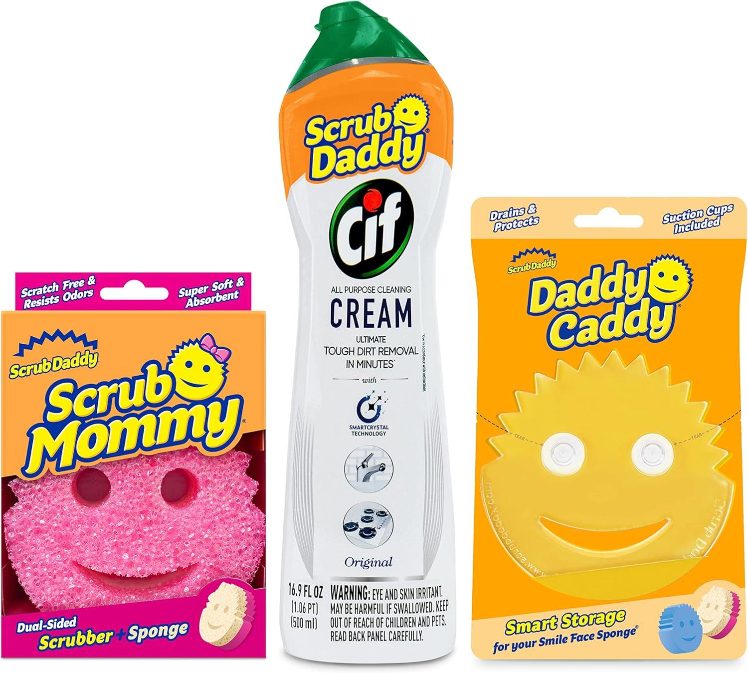 image:imageScrub Daddy Scrub Mommy Daddy Caddy Cif All Purpose Cleaner ScratchFree DualSided Kitchen Bathroom Scrubber Multipurpose Cleaning Cream Cleaning Supplies Kit for Multiple SurfacesCif All Purpose Cleaner Sponge
