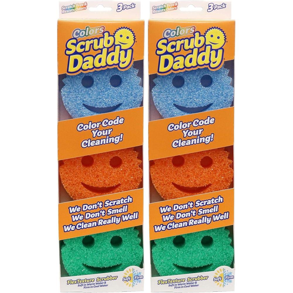 image:imageScrub Daddy Color Sponges ScratchFree Multipurpose Dish Sponges for Kitchen Bathroom amp Household Cleaning Made with BPAFree Polymer Foam 3 CountColors