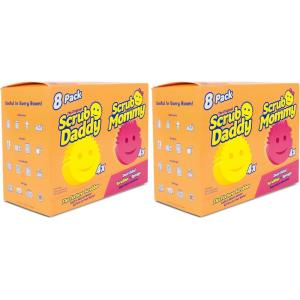 Scrub Daddy 4 Scrub Daddy Sponges & 4 Scrub Mommy Kitchen Sponges – Scratch-Free for Dishes & Multipurpose Cleaning – BPA Free & Made with Polymer Foam – Stain & Odor Resistant (8 Pack)(8 Count (Pack of 2))