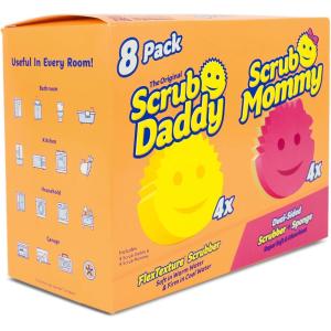 Scrub Daddy 4 Scrub Daddy Sponges & 4 Scrub Mommy Kitchen Sponges – Scratch-Free for Dishes & Multipurpose Cleaning – BPA Free & Made with Polymer Foam – Stain & Odor Resistant (8 Pack)(8 Count (Pack of 1))