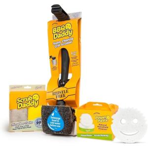 Scrub Daddy BBQ Daddy Grill Brush Head Refill – Bristle Free Grill Brush ArmorTec Steel Mesh Grill Cleaning Brush Attachment – Steam-Activated Cleaning Scrubber for Grates (1 Count)(Microfiber BBQ Bundle)