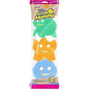 Scrub Daddy Color Sponges – Scratch-Free Multipurpose Dish Sponges for Kitchen, Bathroom & Household Cleaning – Made with BPA-Free Polymer Foam (3 Count)(Multicolor Scrub Mommy Summer)