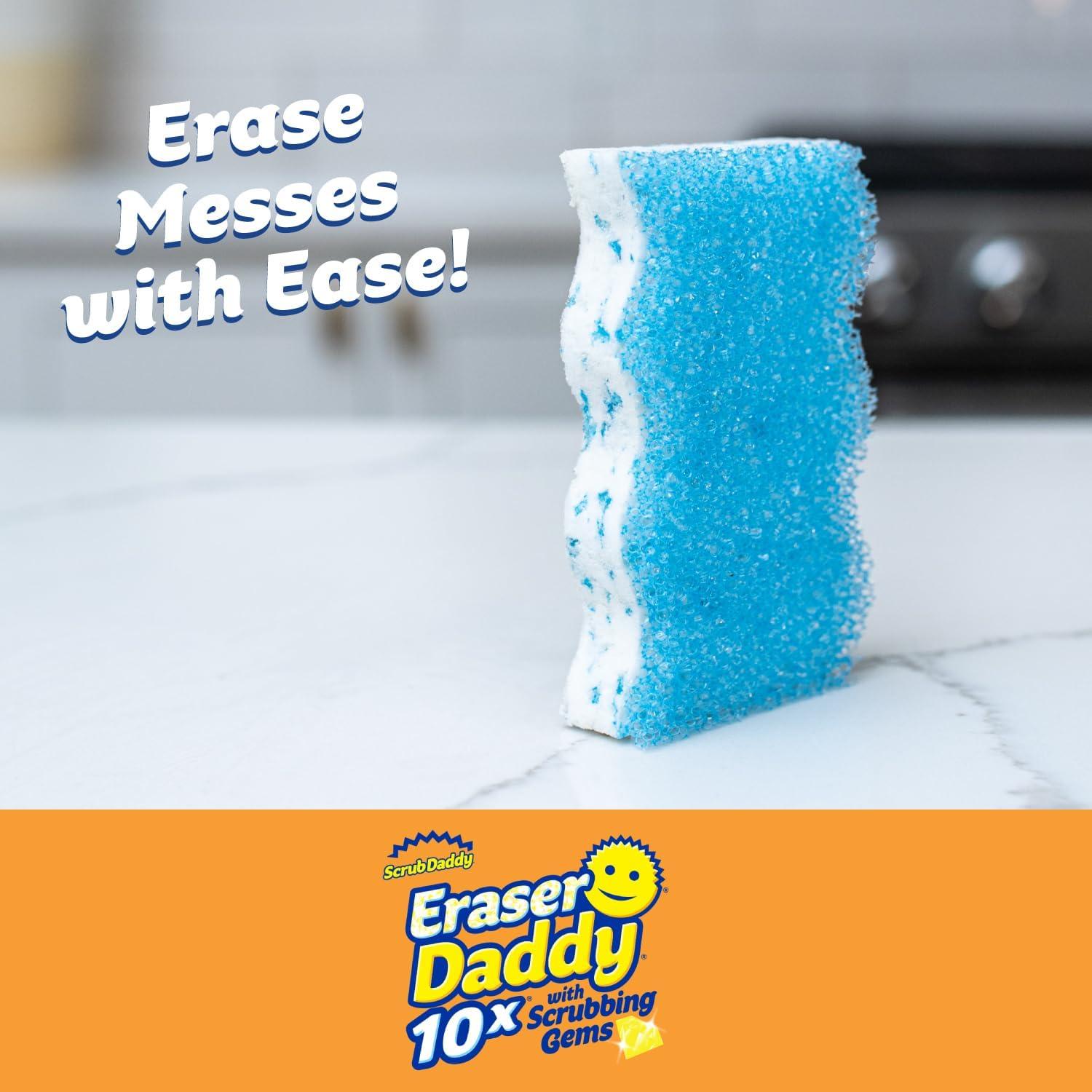 image:imageScrub Daddy Eraser Sponge 10x More Durable Than Traditional Erasers with Scrubbing Gems Removes Dirt Scuffs amp Stains Water Activated Sponge Eraser 2 PackEraser Daddy