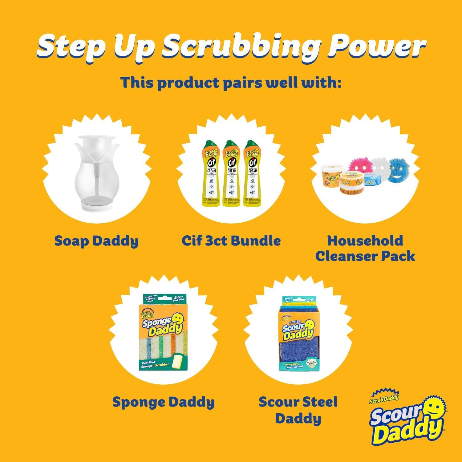 image:imageScrub Daddy Extra Large Sponge Daddy Bulk Kitchen Sponges for Cleaning Different Rooms amp Surfaces DualSided Dish Scrubber with FlexTexture Foam 18 CountScour Daddy