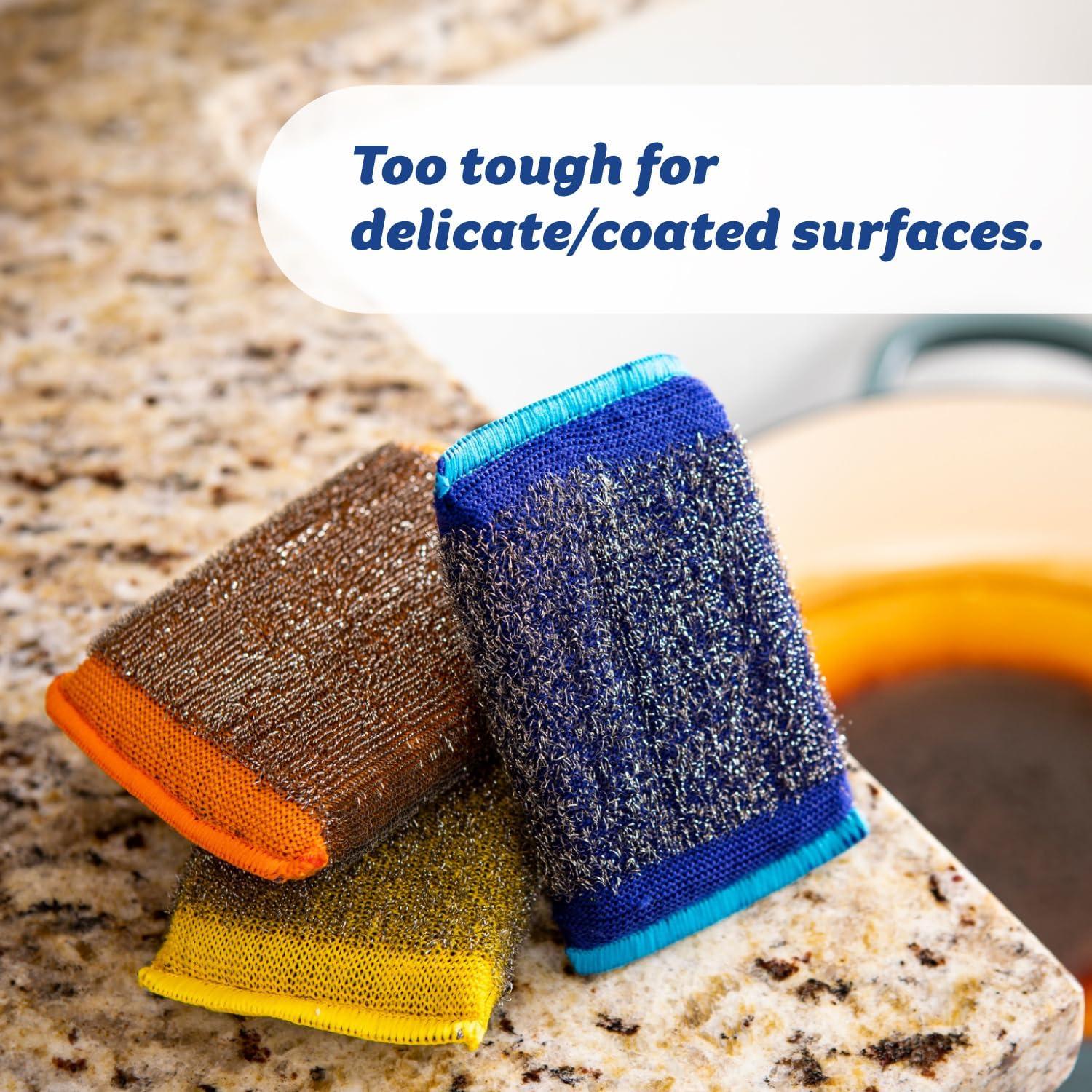 image:imageScrub Daddy Extra Large Sponge Daddy Bulk Kitchen Sponges for Cleaning Different Rooms amp Surfaces DualSided Dish Scrubber with FlexTexture Foam 18 CountScour Daddy Steel