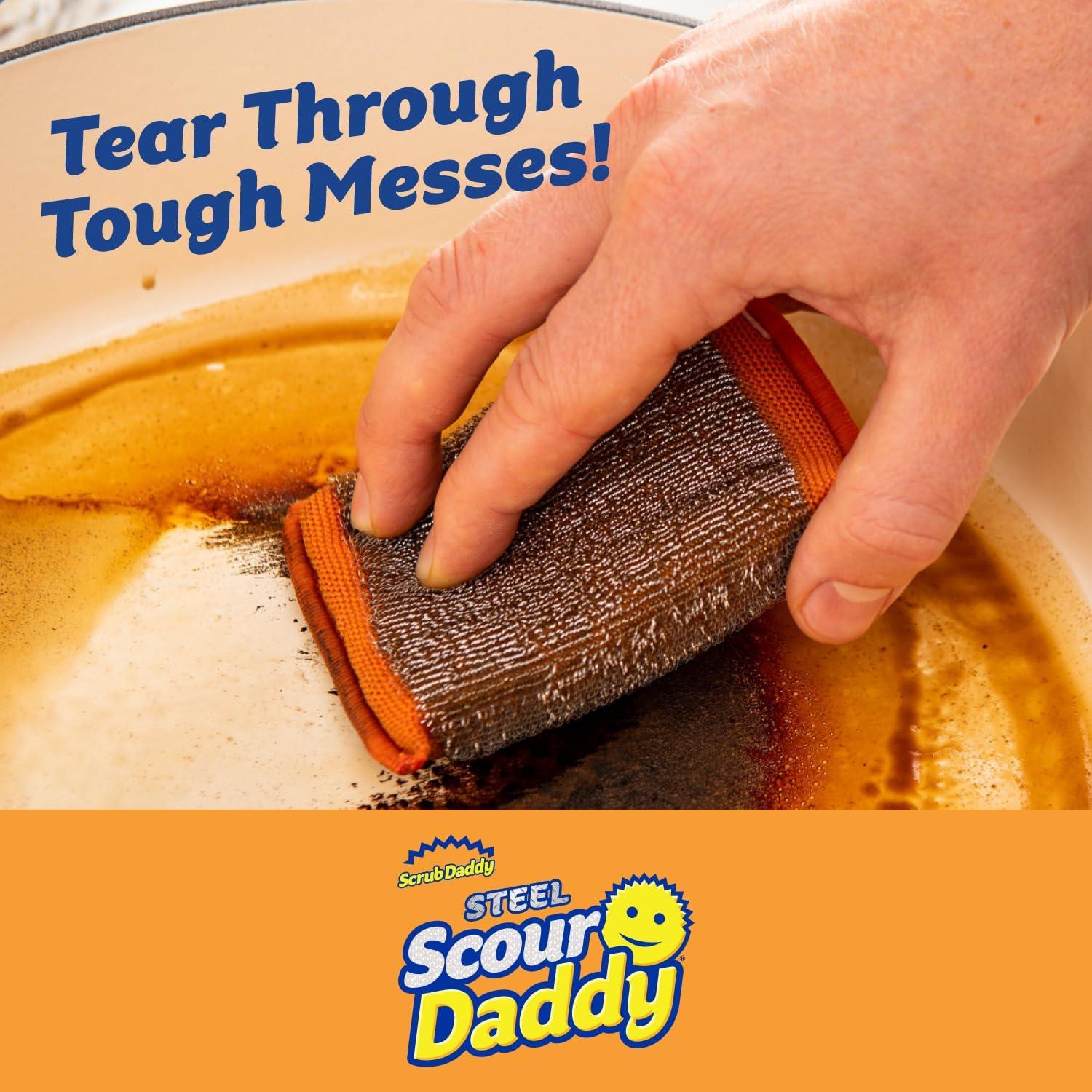 image:imageScrub Daddy Extra Large Sponge Daddy Bulk Kitchen Sponges for Cleaning Different Rooms amp Surfaces DualSided Dish Scrubber with FlexTexture Foam 18 CountScour Daddy Steel