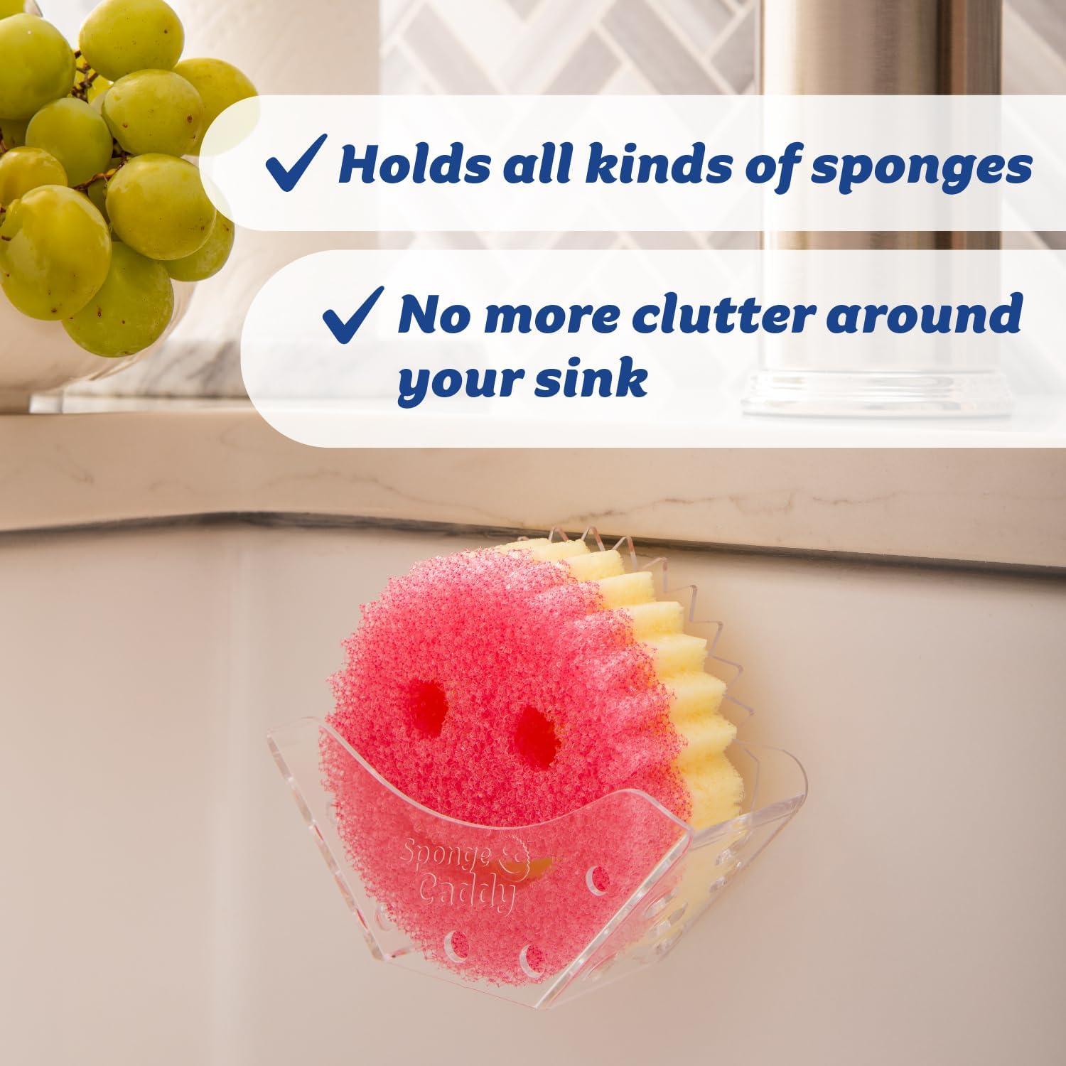 image:imageScrub Daddy Sponge Holder Sponge Caddy for Kitchen Organization SelfDraining amp Dishwasher Safe with Universal Suction 1 Count1