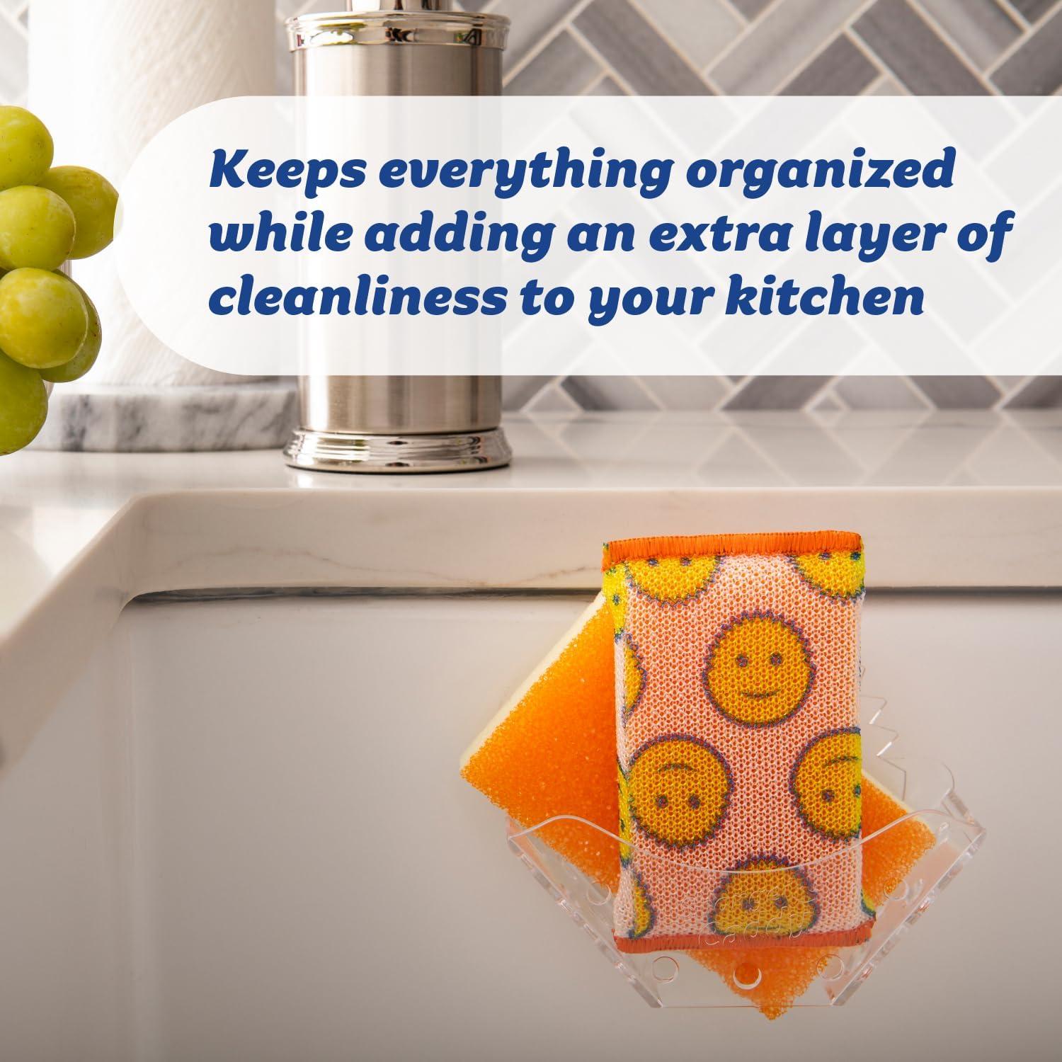 image:imageScrub Daddy Sponge Holder Sponge Caddy for Kitchen Organization SelfDraining amp Dishwasher Safe with Universal Suction 1 Count1