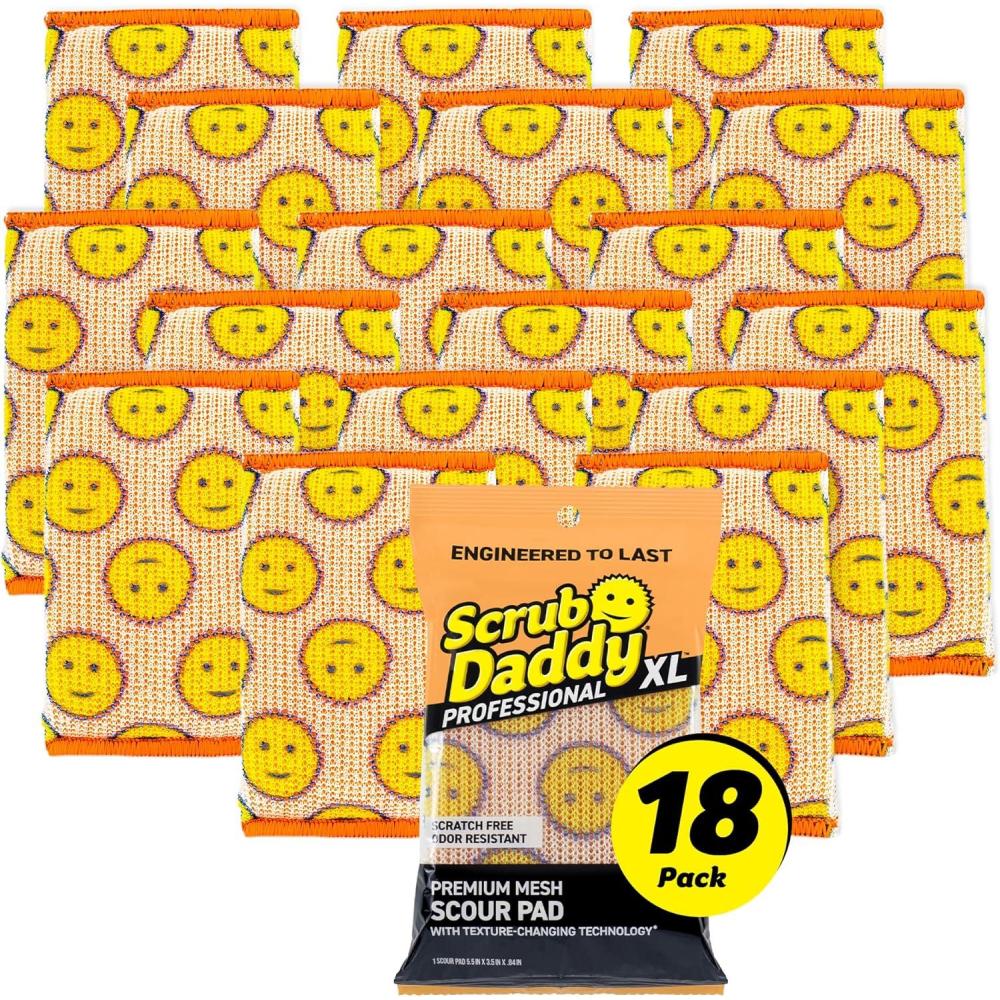image:imageScrub Daddy Extra Large Sponge Daddy Bulk Kitchen Sponges for Cleaning Different Rooms amp Surfaces DualSided Dish Scrubber with FlexTexture Foam 18 CountScour Daddy XL