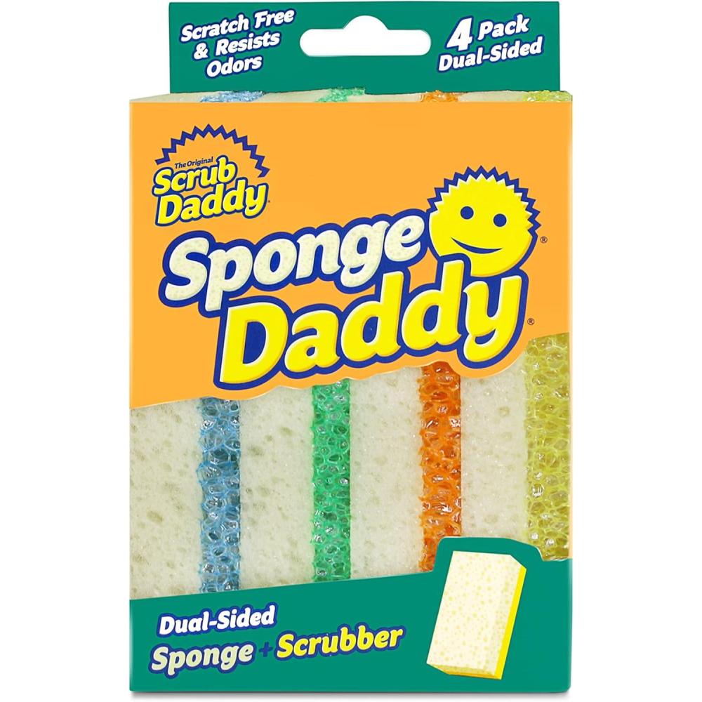 image:imageScrub Daddy Extra Large Sponge Daddy Bulk Kitchen Sponges for Cleaning Different Rooms amp Surfaces DualSided Dish Scrubber with FlexTexture Foam 18 CountSponge Daddy