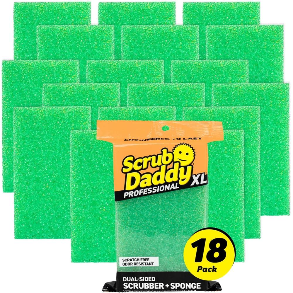 image:imageScrub Daddy Extra Large Sponge Daddy Bulk Kitchen Sponges for Cleaning Different Rooms amp Surfaces DualSided Dish Scrubber with FlexTexture Foam 18 CountSponge Daddy XL