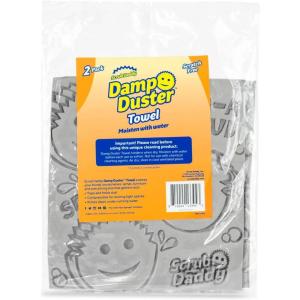 Scrub Daddy Damp Duster Towel – Durable Sponge-Like Dust Cleaner for Multisurface Dusting, Picking Up Pet Hair, Dirt & Grime of All Kinds – Reusable, Soft, Flexible, Absorbent Cleaning Supplies (2ct)