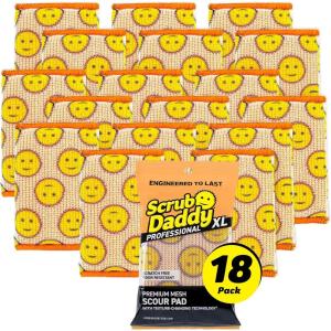 Scrub Daddy Extra Large Sponge Daddy – Bulk Kitchen Sponges for Cleaning Different Rooms & Surfaces – Dual-Sided Dish Scrubber with FlexTexture Foam (18 Count)(Scour Daddy XL)