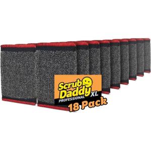 Scrub Daddy Extra Large Sponge Daddy – Bulk Kitchen Sponges for Cleaning Different Rooms & Surfaces – Dual-Sided Dish Scrubber with FlexTexture Foam (18 Count)(Scour Daddy Steel XL)