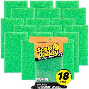 Scrub Daddy Extra Large Sponge Daddy – Bulk Kitchen Sponges for Cleaning Different Rooms & Surfaces – Dual-Sided Dish Scrubber with FlexTexture Foam (18 Count)(Sponge Daddy XL)