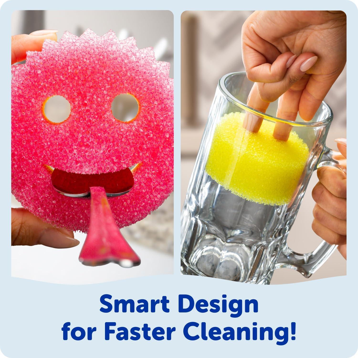 image:imageScrub Daddy Scrub Mommy Kitchen Sponges for Dishes amp Wiping Spills DualSided Dish Scrubber Sponge for Cleaning MultiColored Bulk Pack Stain amp Odor Resistant 5 Count3 Count Pack of 1