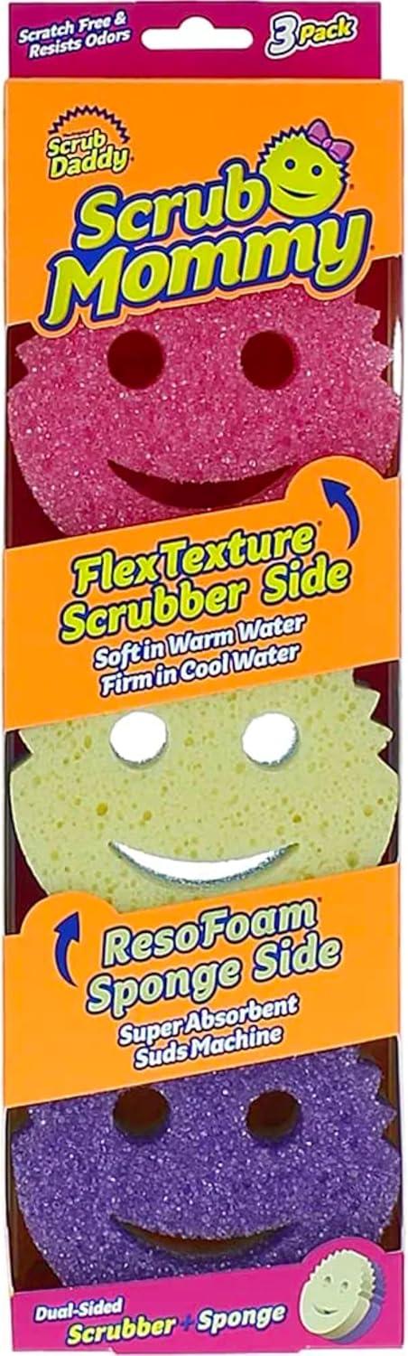 image:imageScrub Daddy Scrub Mommy Kitchen Sponges for Dishes amp Wiping Spills DualSided Dish Scrubber Sponge for Cleaning MultiColored Bulk Pack Stain amp Odor Resistant 5 Count3 Count Pack of 1