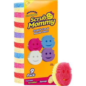 Scrub Daddy Scrub Mommy Kitchen Sponges for Dishes & Wiping Spills – Dual-Sided Dish Scrubber Sponge for Cleaning – Multi-Colored Bulk Pack – Stain & Odor Resistant (5 Count)(9 Count (Pack of 1))