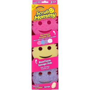 Scrub Daddy Scrub Mommy Kitchen Sponges for Dishes & Wiping Spills – Dual-Sided Dish Scrubber Sponge for Cleaning – Multi-Colored Bulk Pack – Stain & Odor Resistant (5 Count)(3 Count (Pack of 1))