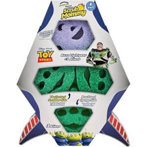 Scrub Daddy Scrub Mommy Toy Story Rocket Ship FlexTexture + ResoFoam Cleaning Sponges – Non-Scratch Sponges for Everyday Cleaning – Kitchen, Bathroom & Outdoor – Kitchen Sponges for Dishes (4 Count)