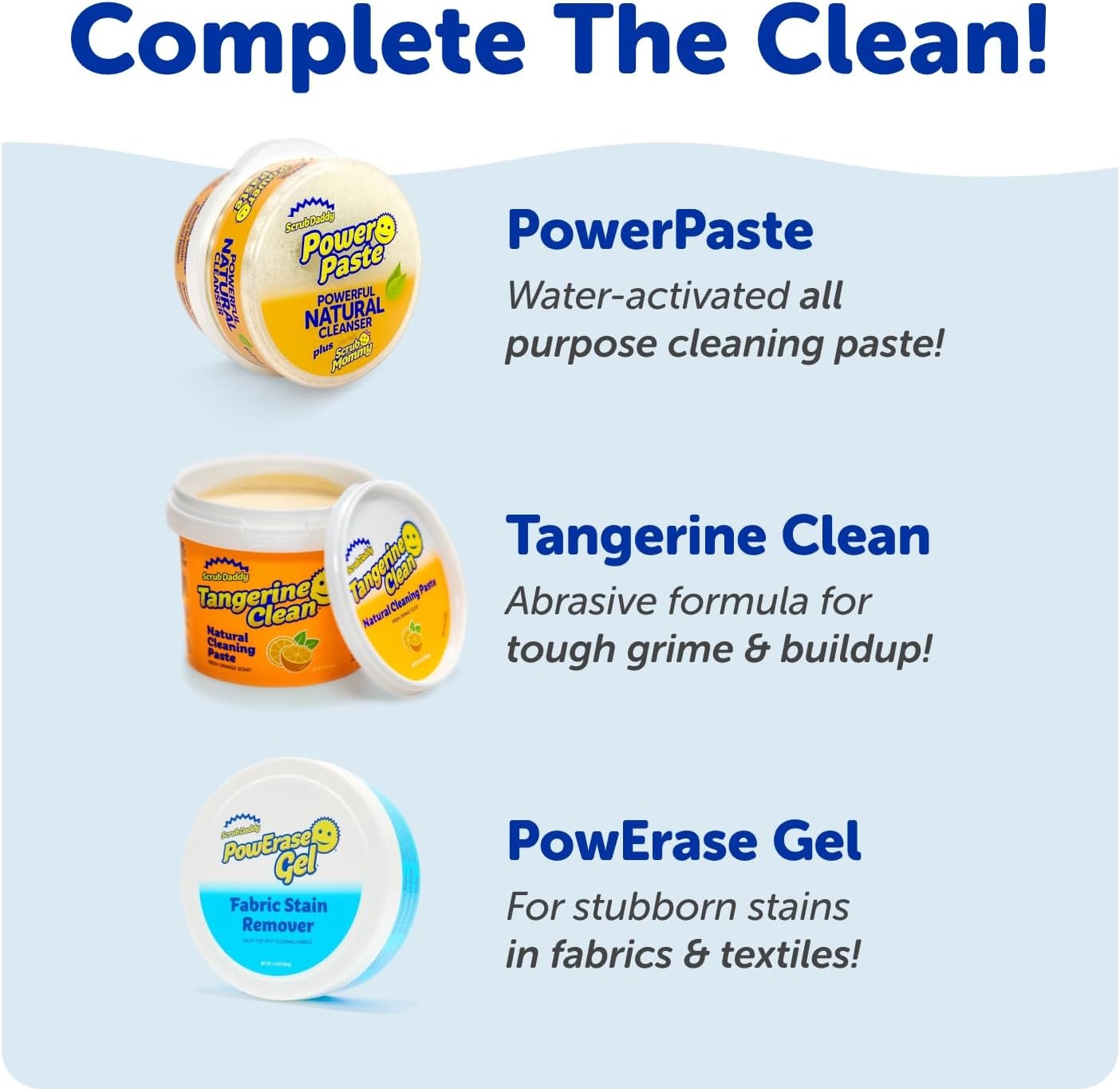 image:imageScrub Daddy Eraser Mommy Sponges 45x WaterActivated Cleaning Sponge with FlexTexture Scrubbing Gems 3in1 Erase Scrub Wipe Tool for Walls Doors Baseboards Hard Surfaces 6 Count