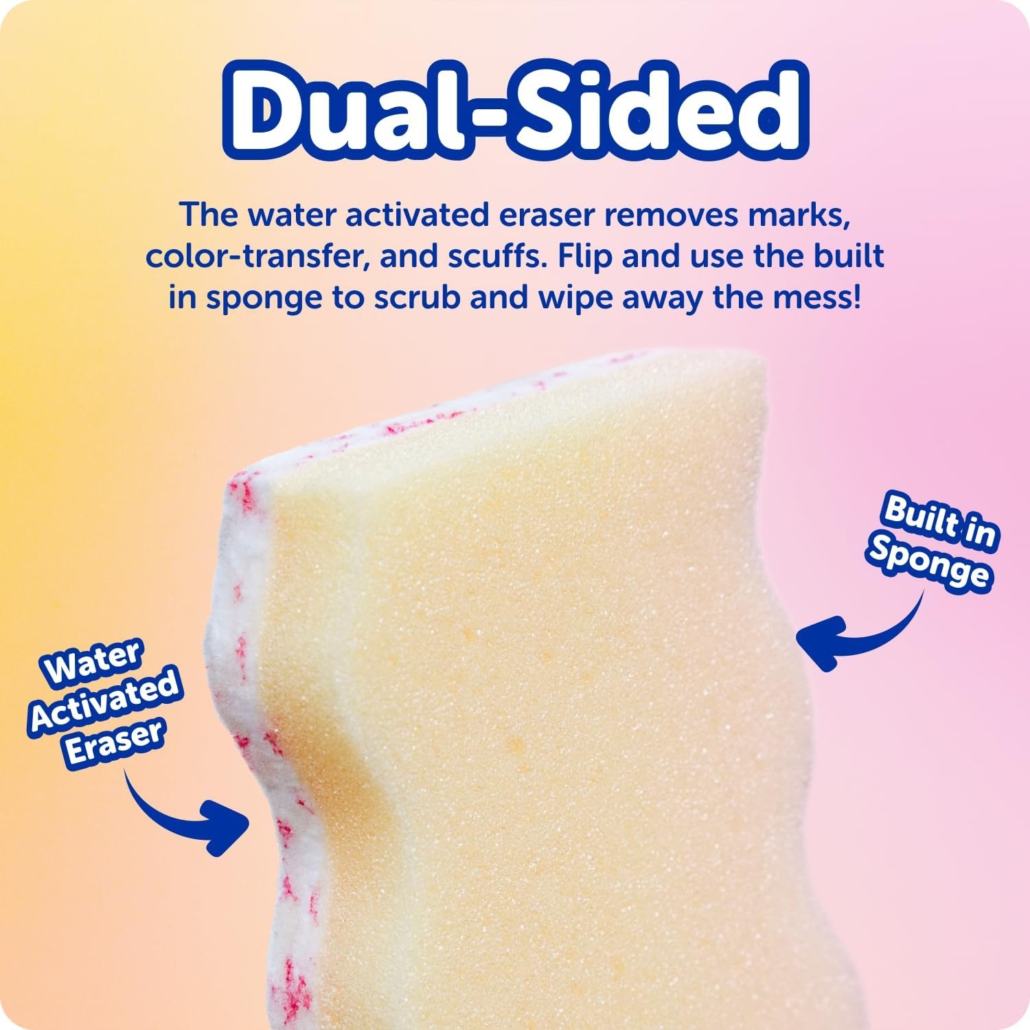 image:imageScrub Daddy Eraser Mommy Sponges 45x WaterActivated Cleaning Sponge with FlexTexture Scrubbing Gems 3in1 Erase Scrub Wipe Tool for Walls Doors Baseboards Hard Surfaces 6 Count