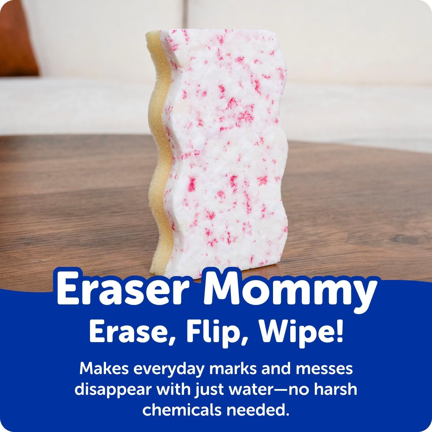 image:imageScrub Daddy Eraser Mommy Sponges 45x WaterActivated Cleaning Sponge with FlexTexture Scrubbing Gems 3in1 Erase Scrub Wipe Tool for Walls Doors Baseboards Hard Surfaces 6 Count